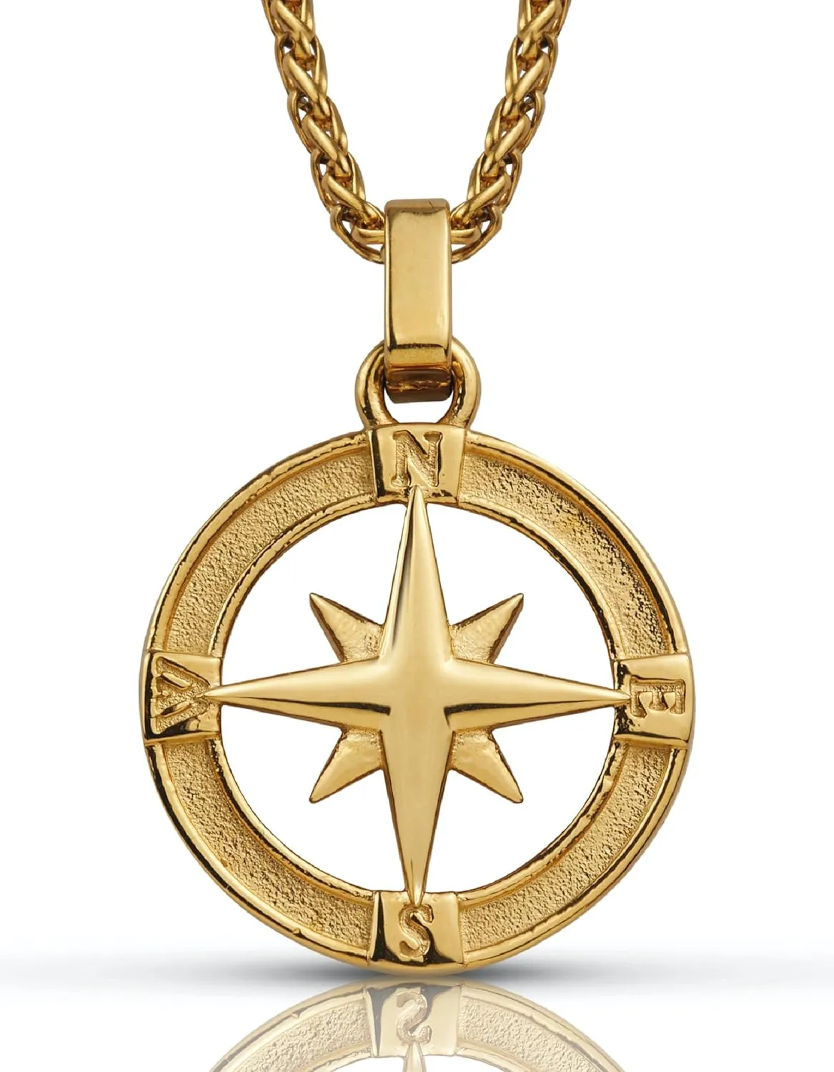 Forge & Foundry Men's Compass Pendant with Adjustable 21" Necklace Chain | Design-led, artisan jewelry from London