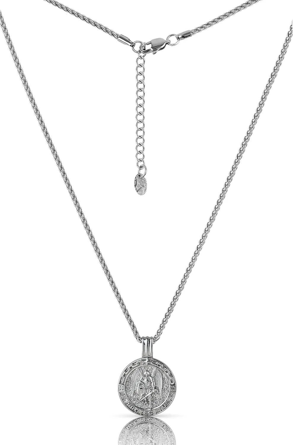 Forge & Foundry Men's Religious Pendant with 21" Extendable Necklace Chain - Compass | Saint Michael | Saint Christopher Pendant