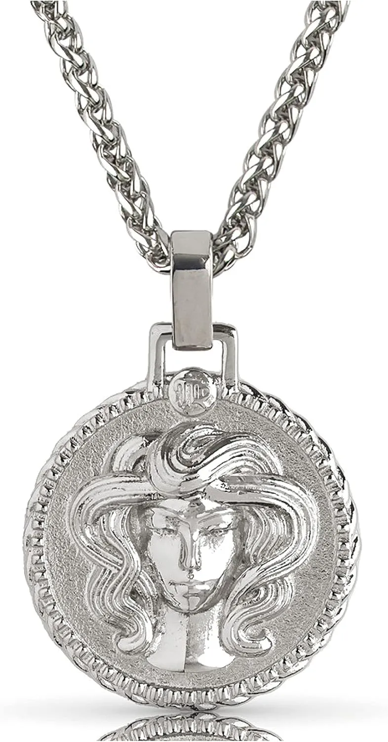 Forge & Foundry Men's Stainless Steel Zodiac Virgo Pendant with Adjustable 21" Necklace Wheat Chain | Virgo | Design-led, artisan jewelry from London