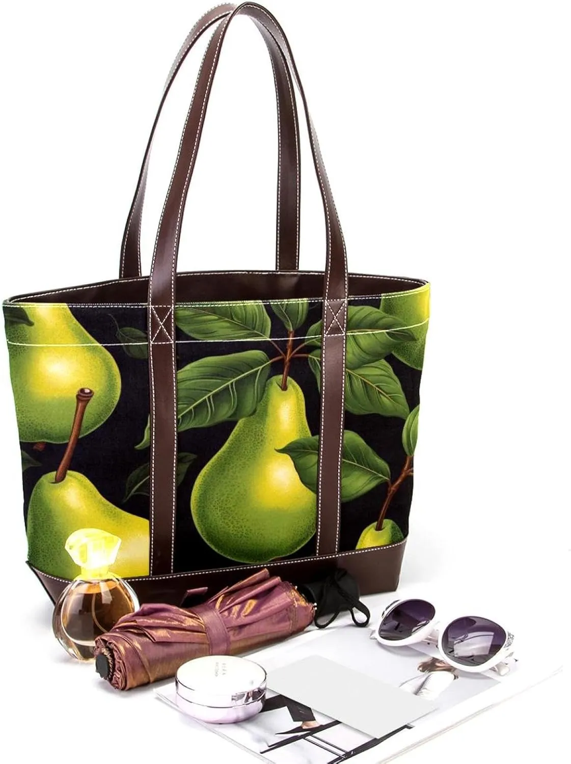 Fresh Pear-2025 Shoulder Purses for Women Large Soft Washed Leather Purses and Durable Handbags