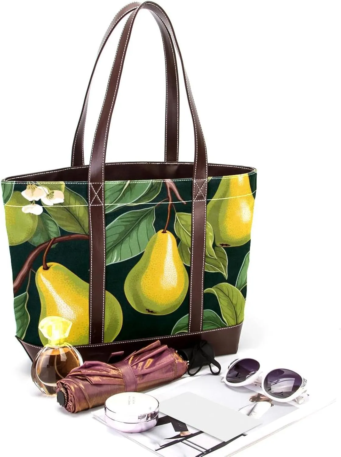 Fresh Pear-2025 Shoulder Purses for Women Large Soft Washed Leather Purses and Durable Handbags