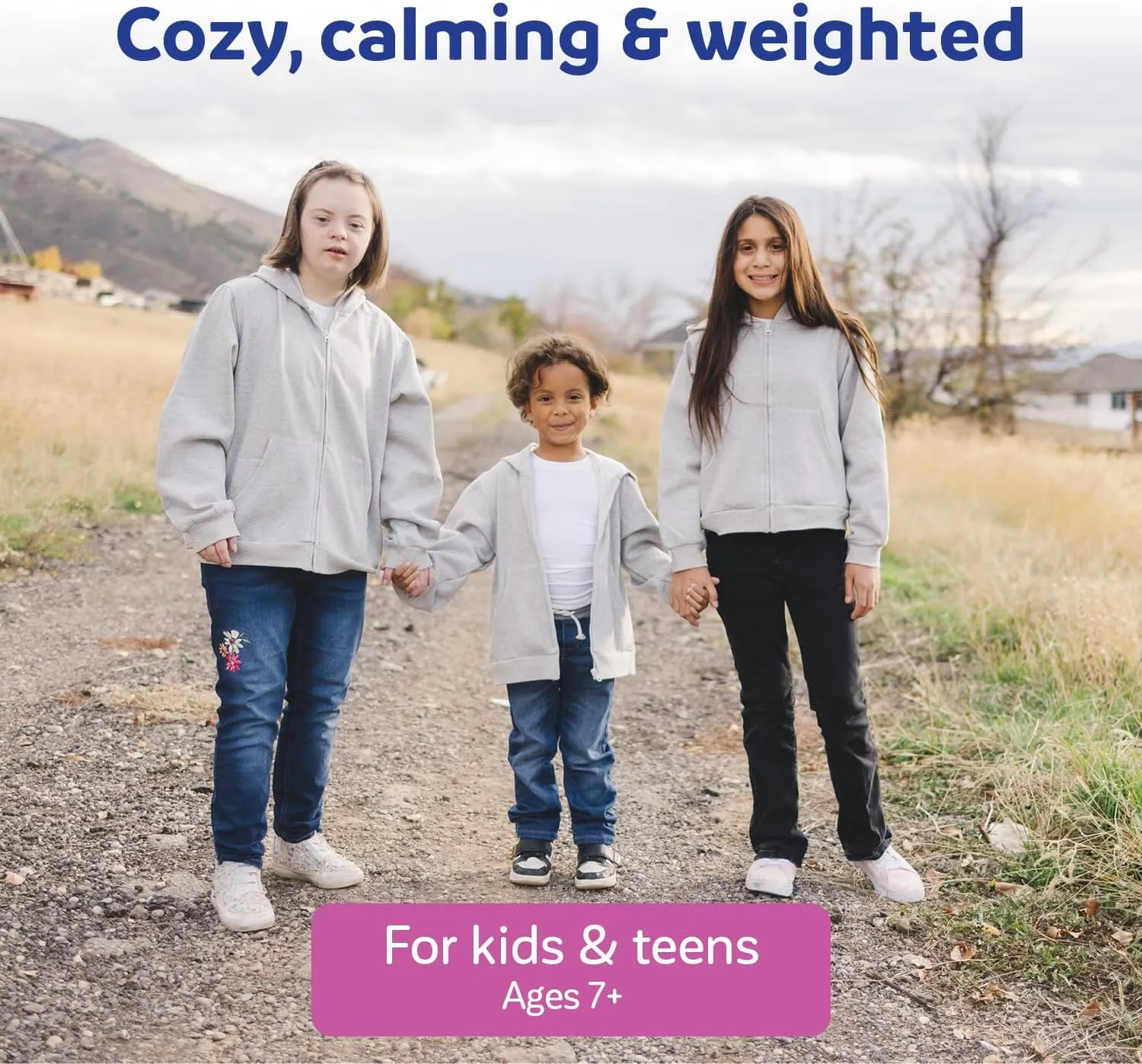 Fun and Function - Weighted Fleece Hoodie Jacket - Girls & Boys Sensory Clothing - Weighted Hoodies - Kids & Teens Ages 7 