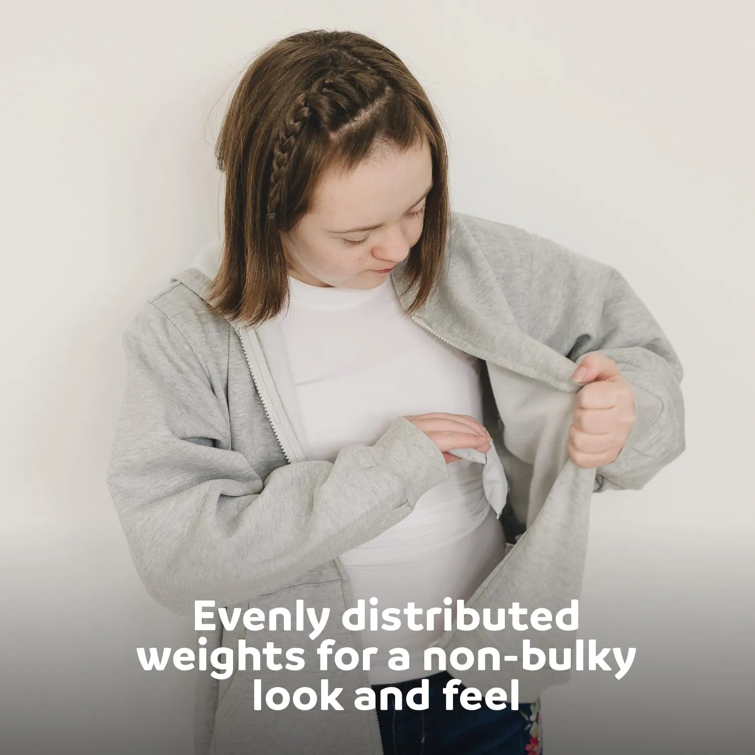 Fun and Function - Weighted Fleece Hoodie Jacket - Girls & Boys Sensory Clothing - Weighted Hoodies - Kids & Teens Ages 7 