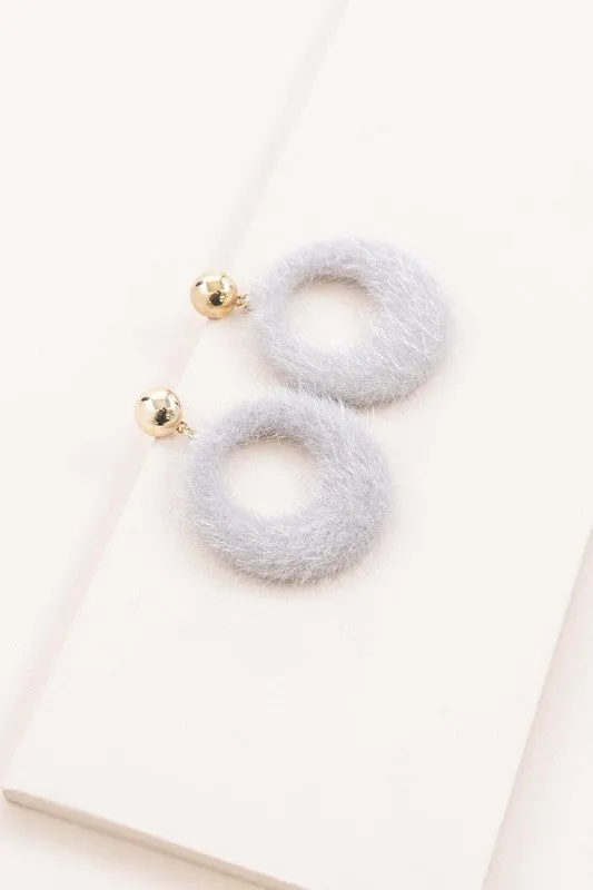 Fuzzy Mod Circle Earrings