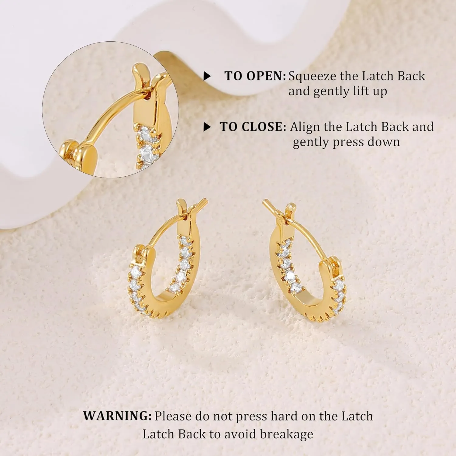 Gacimy Gold Hoop Earrings for Women, 15-30mm Cubic Zirconia, 14k Gold Plated with Sterling Silver Post
