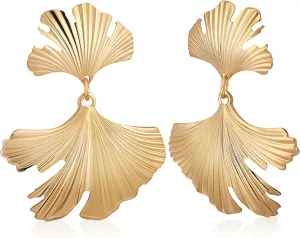 Gatuida 1 Pair Leaf Shaped Drop Earrings Elegant Dangle Design for Versatile Style Lightweight Minimalist Jewelry for Daily Wear Special Occasions