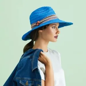 Giovannio Hat Blue Wide Brim Fedora