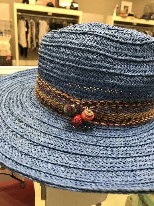 Giovannio Hat Blue Wide Brim Fedora