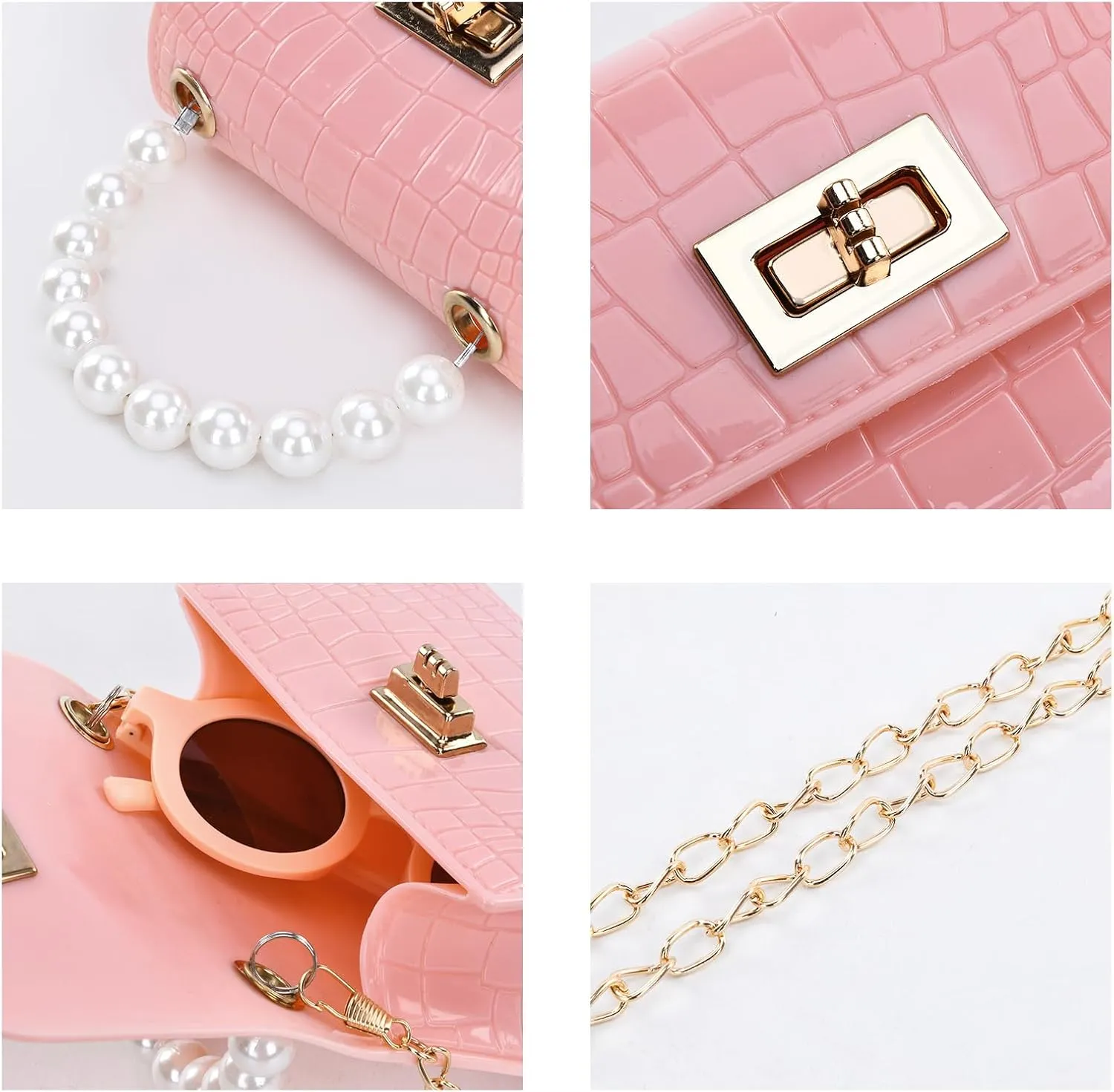 Girls Purse Little Girls Toddler Crossbody Purse Kids Shoulder Bag Princess Handbags with Sunglass