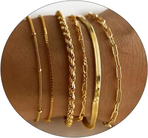 Gold Bracelets for Women Gold Chain Bracelet Sets for Women 14K Gold Plated Dainty Link Paperclip Bracelets Cuba Stackable