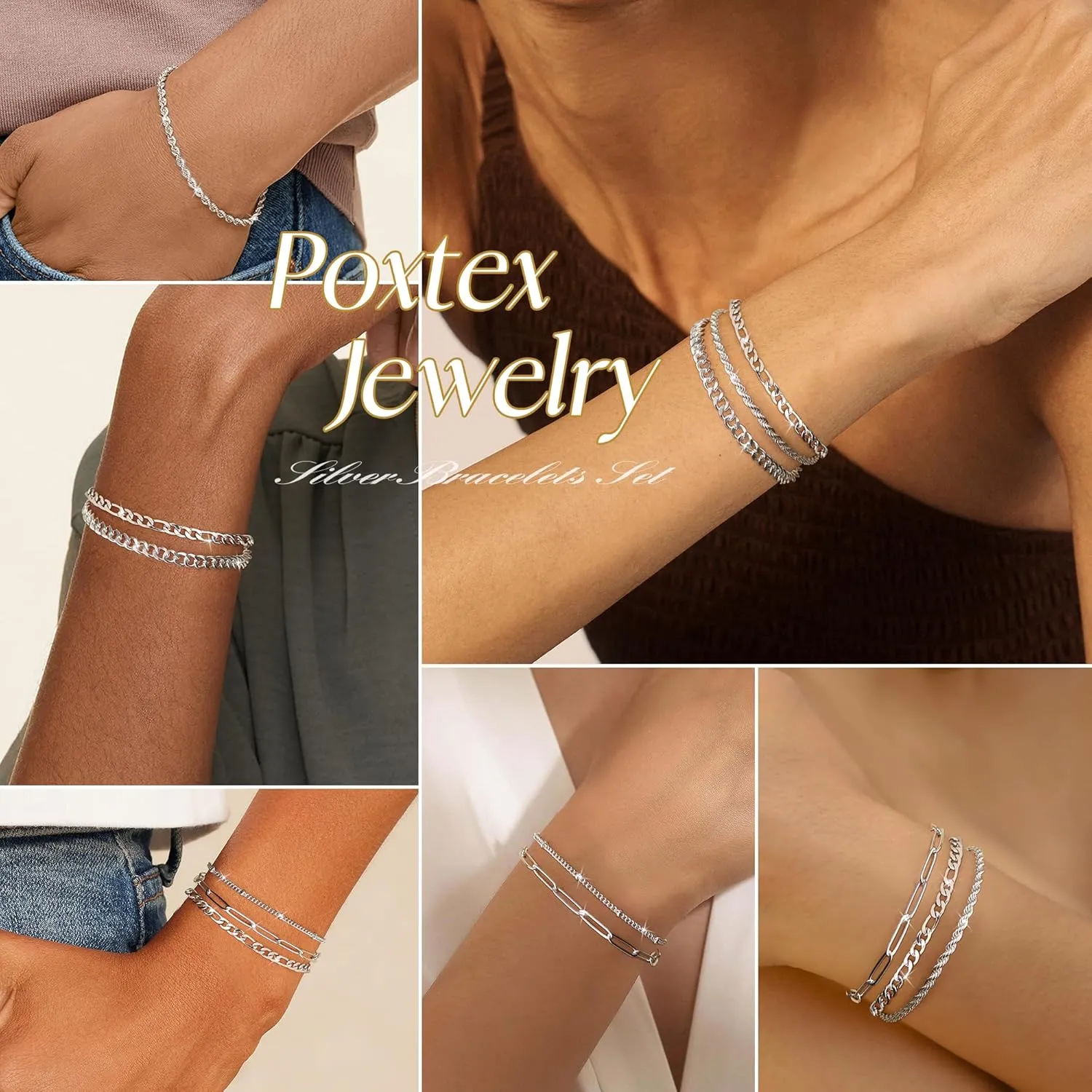 Gold Bracelets for Women,Dainty Bracelets Set for Women Trendy, Gold Bracelets Stack With Beaded, Cuban, Paperclip, Heart, Snake, Rope, Pearl, Cross, Hand Chain, Silver Jewelry Gifts for Women Christmas