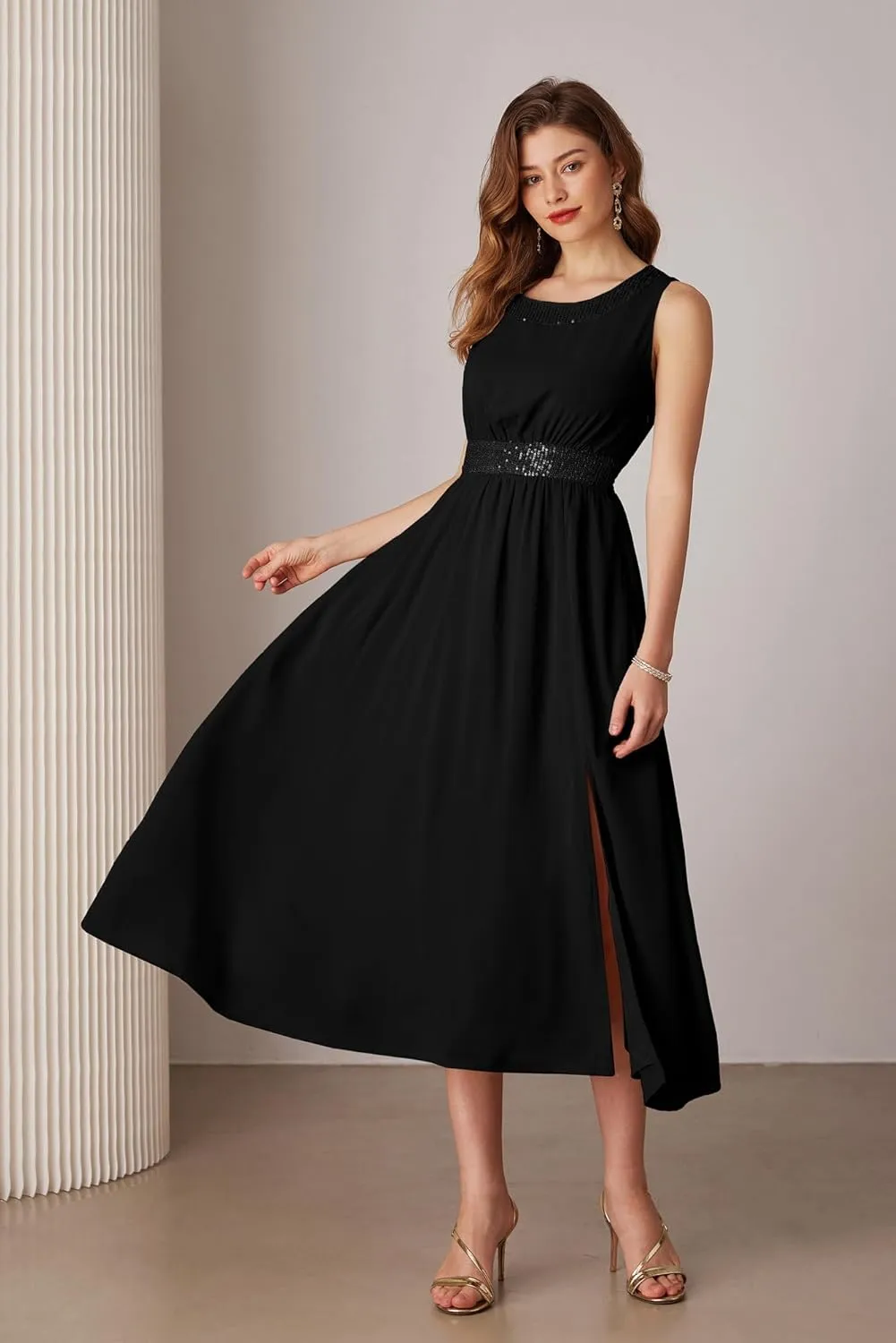 GRACE KARIN Women's Formal Dresses Mother of The Bride Dresses for Wedding Party Cocktail Dress Two Piece Dress Sequin Dress