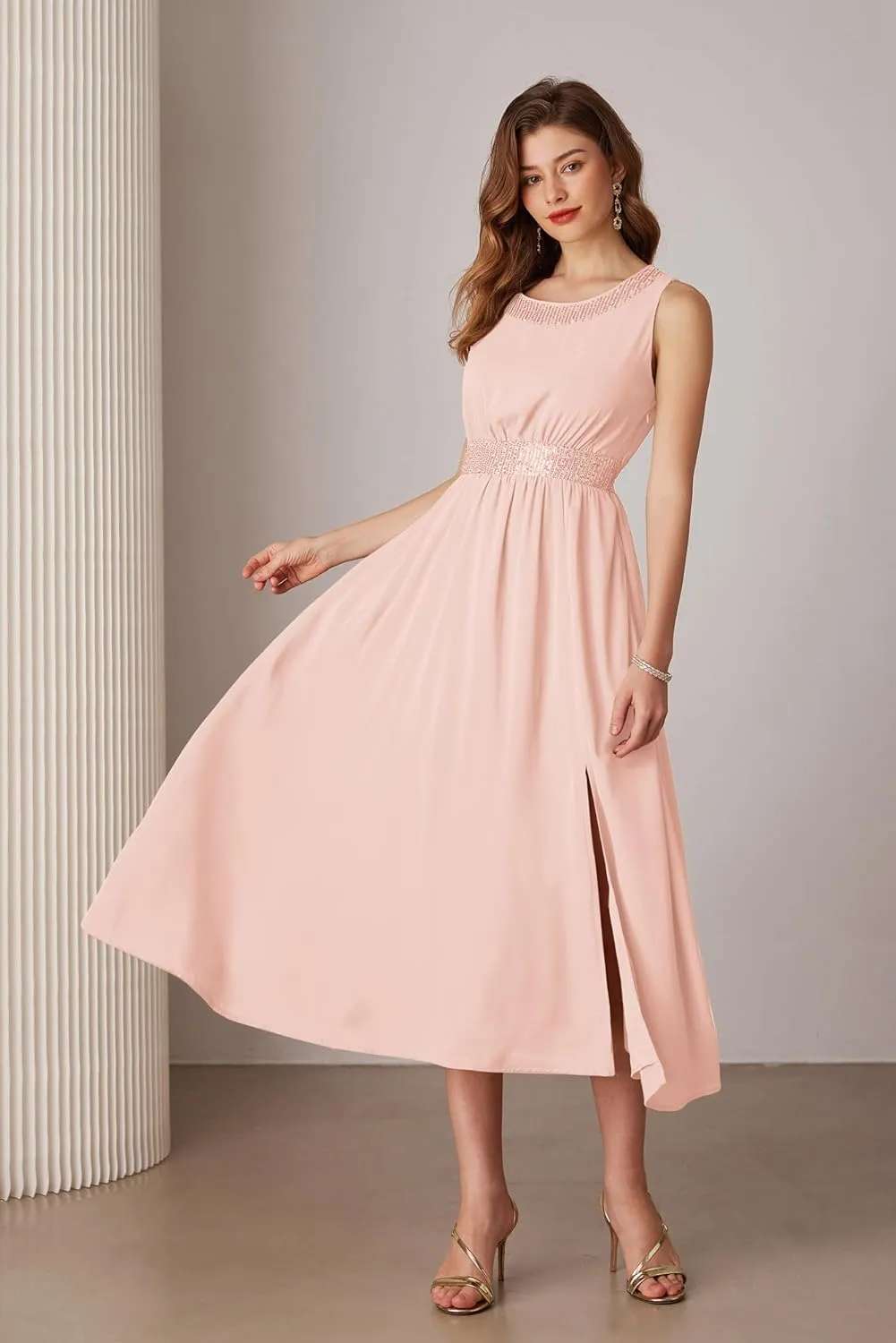 GRACE KARIN Women's Formal Dresses Mother of The Bride Dresses for Wedding Party Cocktail Dress Two Piece Dress Sequin Dress