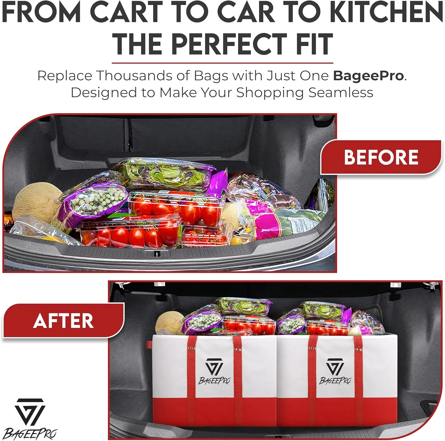 Grocery Bags Shopping Bags Large Shopping Bags with Handles for Food & Storage Foldable Grocery Totes 2 Packs