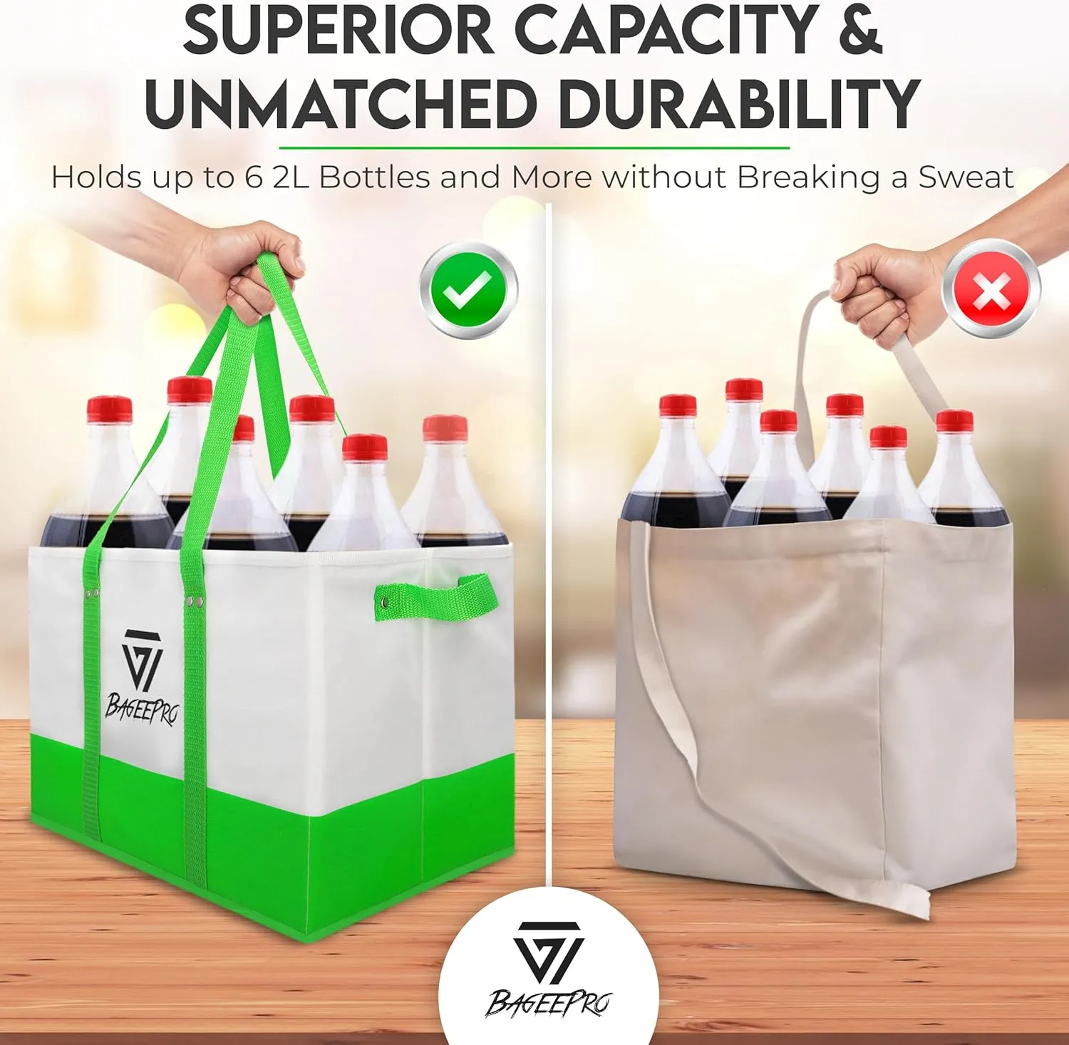 Grocery Bags Shopping Bags Large Shopping Bags with Handles for Food & Storage Foldable Grocery Totes 2 Packs