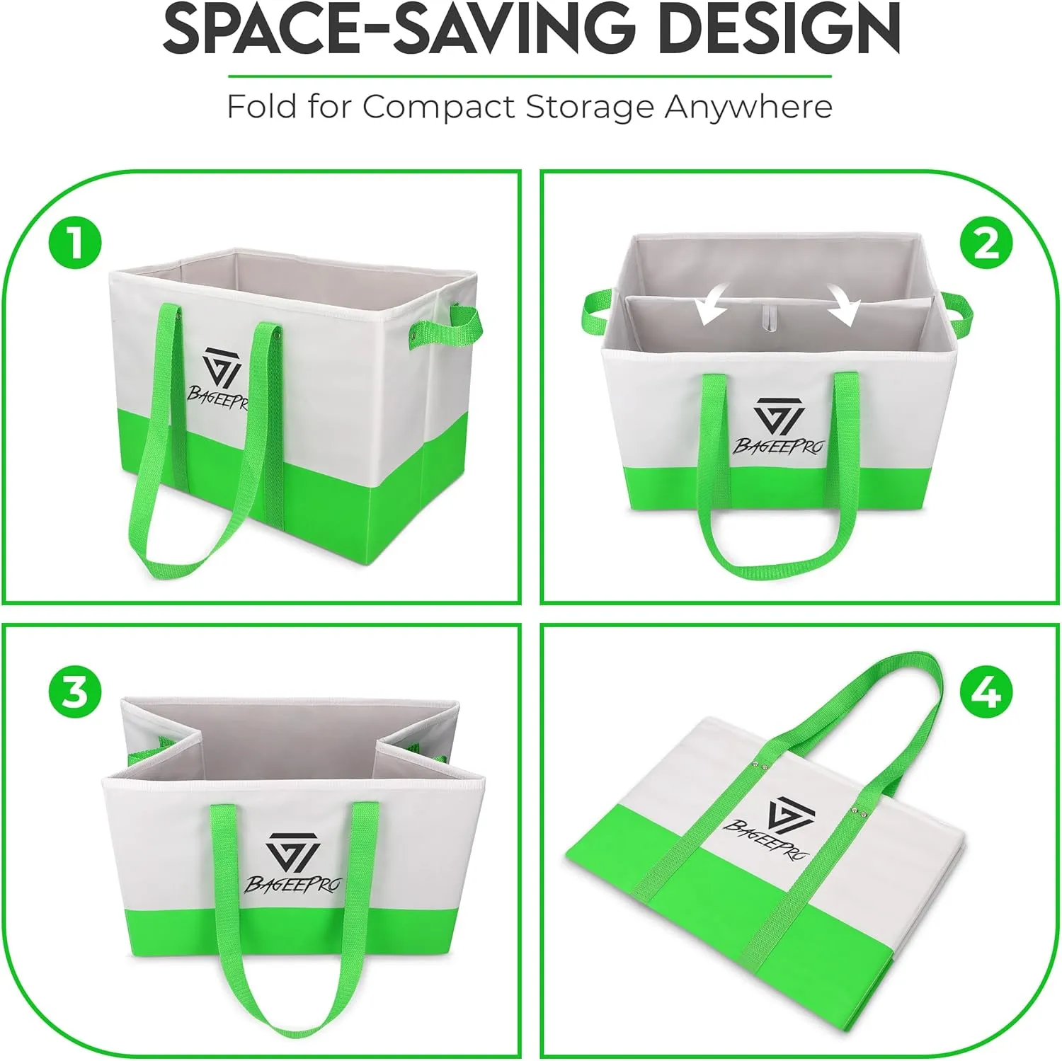 Grocery Bags Shopping Bags Large Shopping Bags with Handles for Food & Storage Foldable Grocery Totes 2 Packs