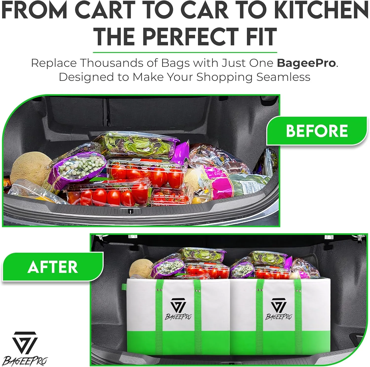 Grocery Bags Shopping Bags Large Shopping Bags with Handles for Food & Storage Foldable Grocery Totes 2 Packs