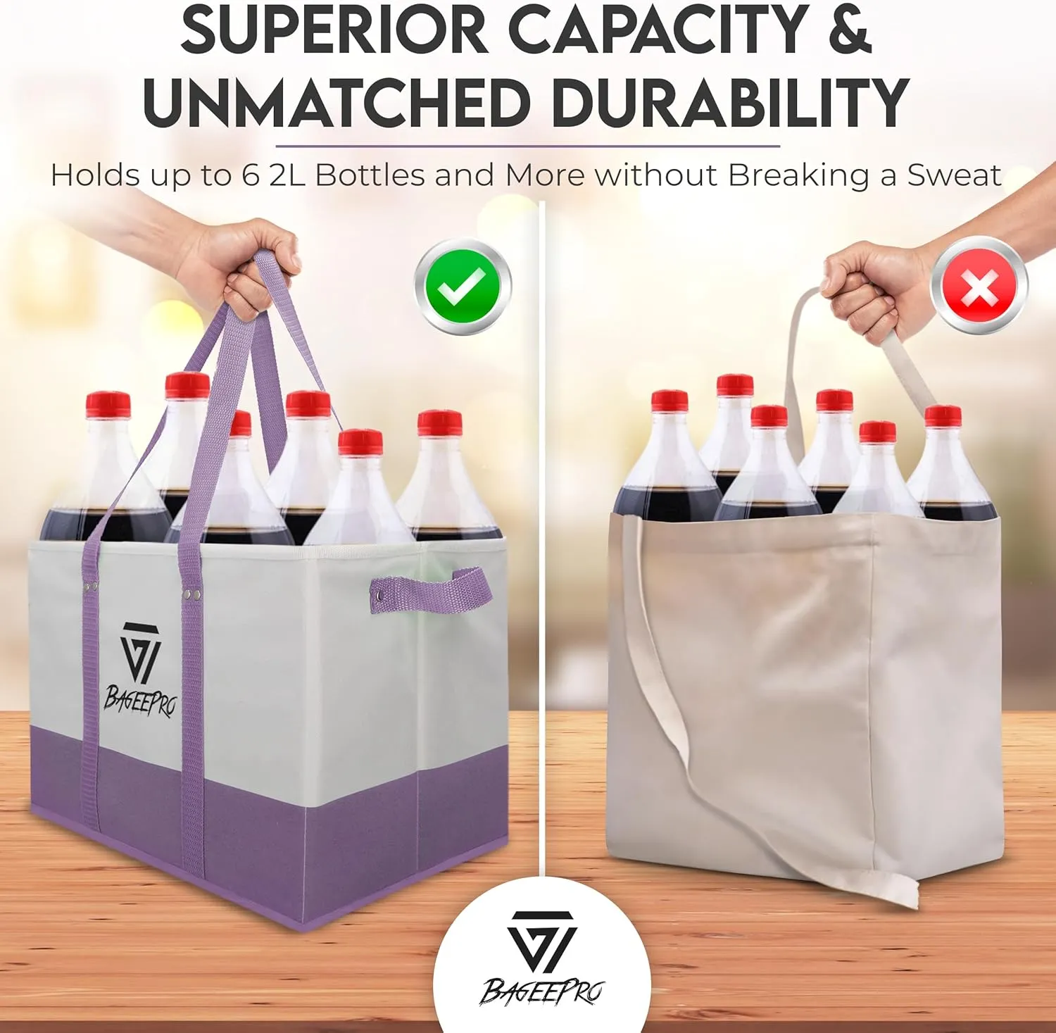 Grocery Bags Shopping Bags Large Shopping Bags with Handles for Food & Storage Foldable Grocery Totes 2 Packs