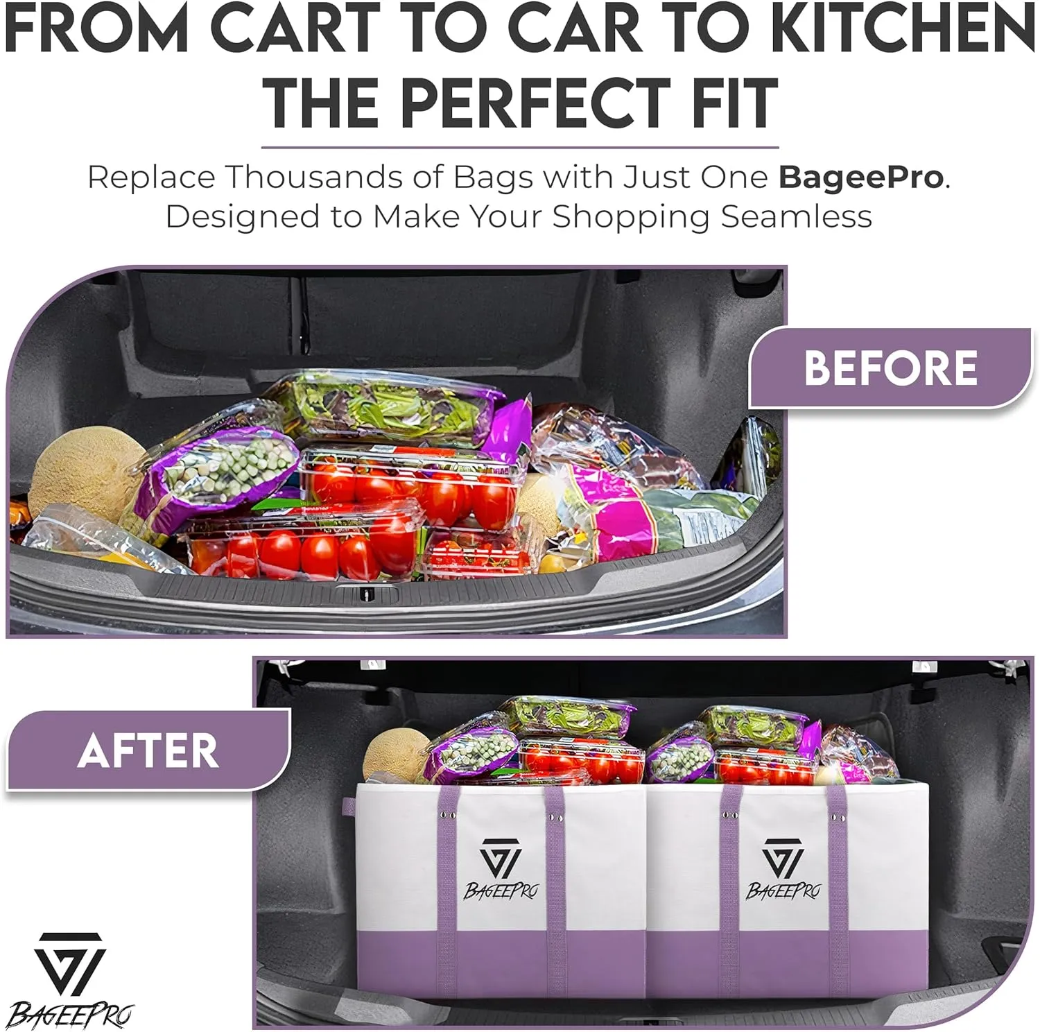 Grocery Bags Shopping Bags Large Shopping Bags with Handles for Food & Storage Foldable Grocery Totes 2 Packs
