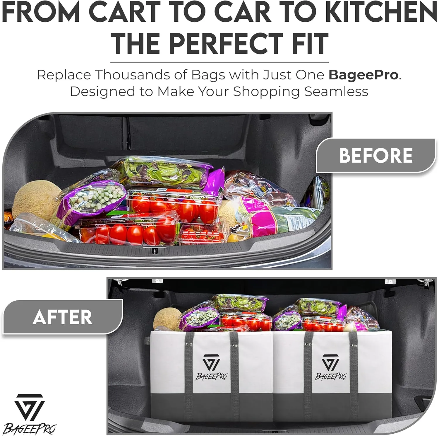 Grocery Bags Shopping Bags Large Shopping Bags with Handles for Food & Storage Foldable Grocery Totes 2 Packs