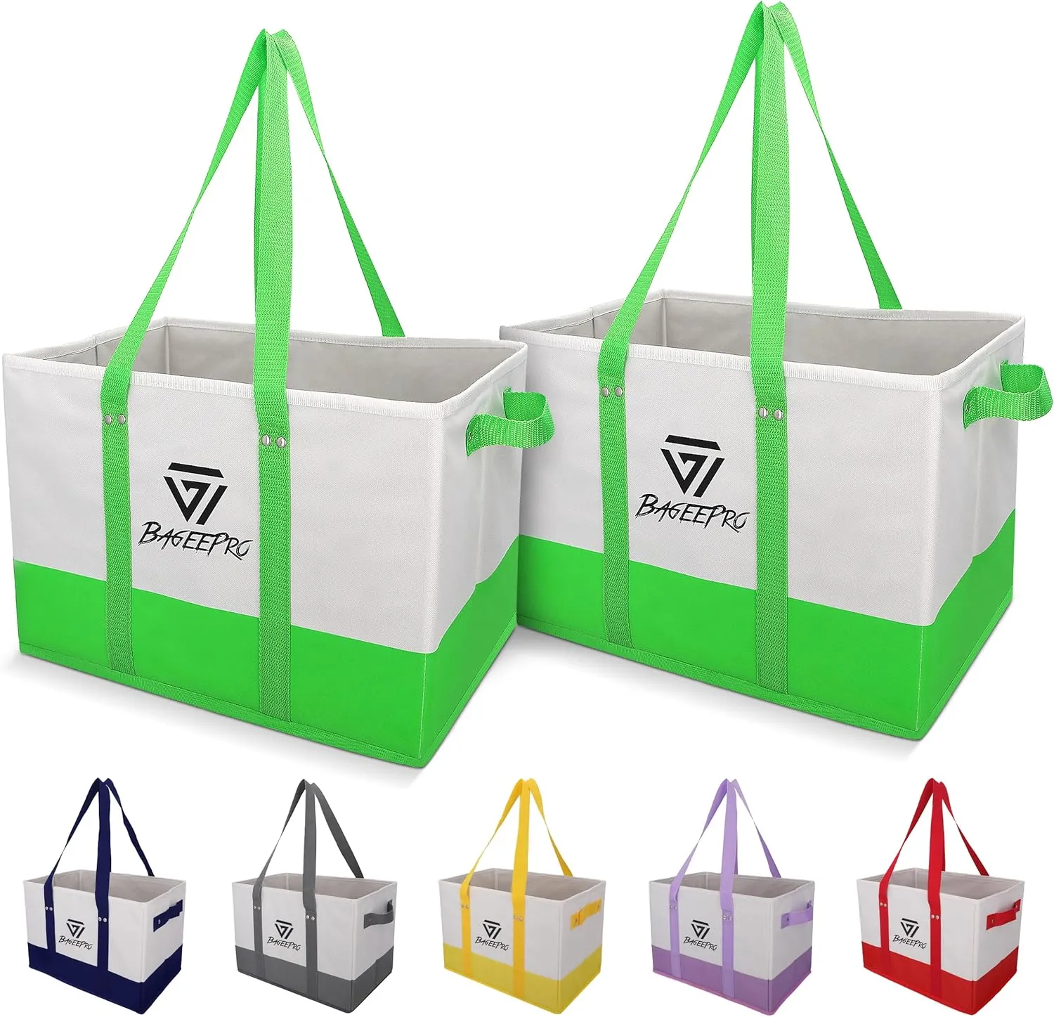 Grocery Bags Shopping Bags Large Shopping Bags with Handles for Food & Storage Foldable Grocery Totes 2 Packs