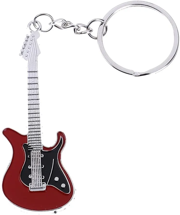 Guitar Keychain,Guitar Keychains,Best Friend Keychains,Bass Keyring,Key Rings,Holiday Gift Charm Keychain,Instrument Keychain,Gift for him