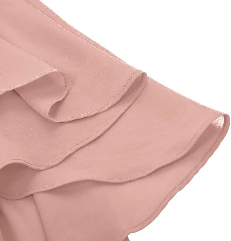Hanna Nikole Women's Plus Size Chiffon Ruffle Flattering Cape Sleeve Bodycon Pencil Dress