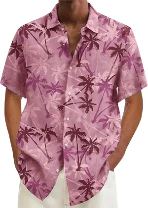 Hawaiian Shirt for Men Button Down Shirts Short Sleeve Regular Fit Beach Shirt Men's Casual Shirts Short Sleeve Tops