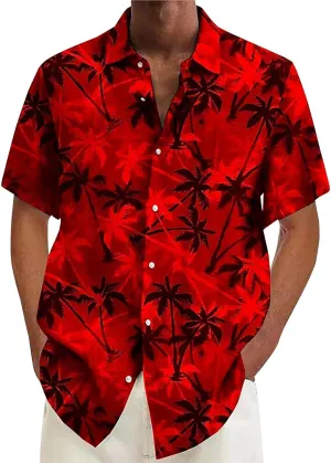 Hawaiian Style Shirt for Men 3D Digital Print 2024 Summer Beach Vacation Casual Lapel Shirts Light Combat Button Tops