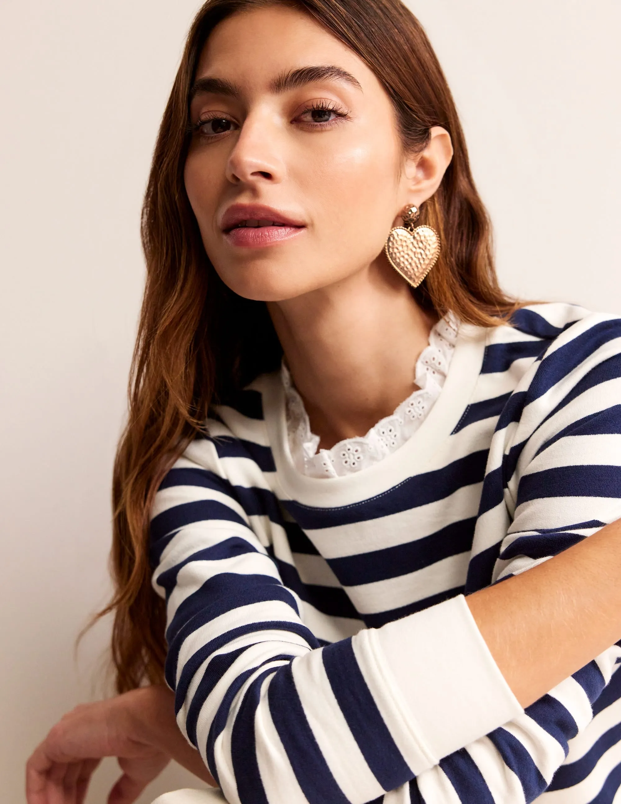 Heart Statement Earrings-Gold