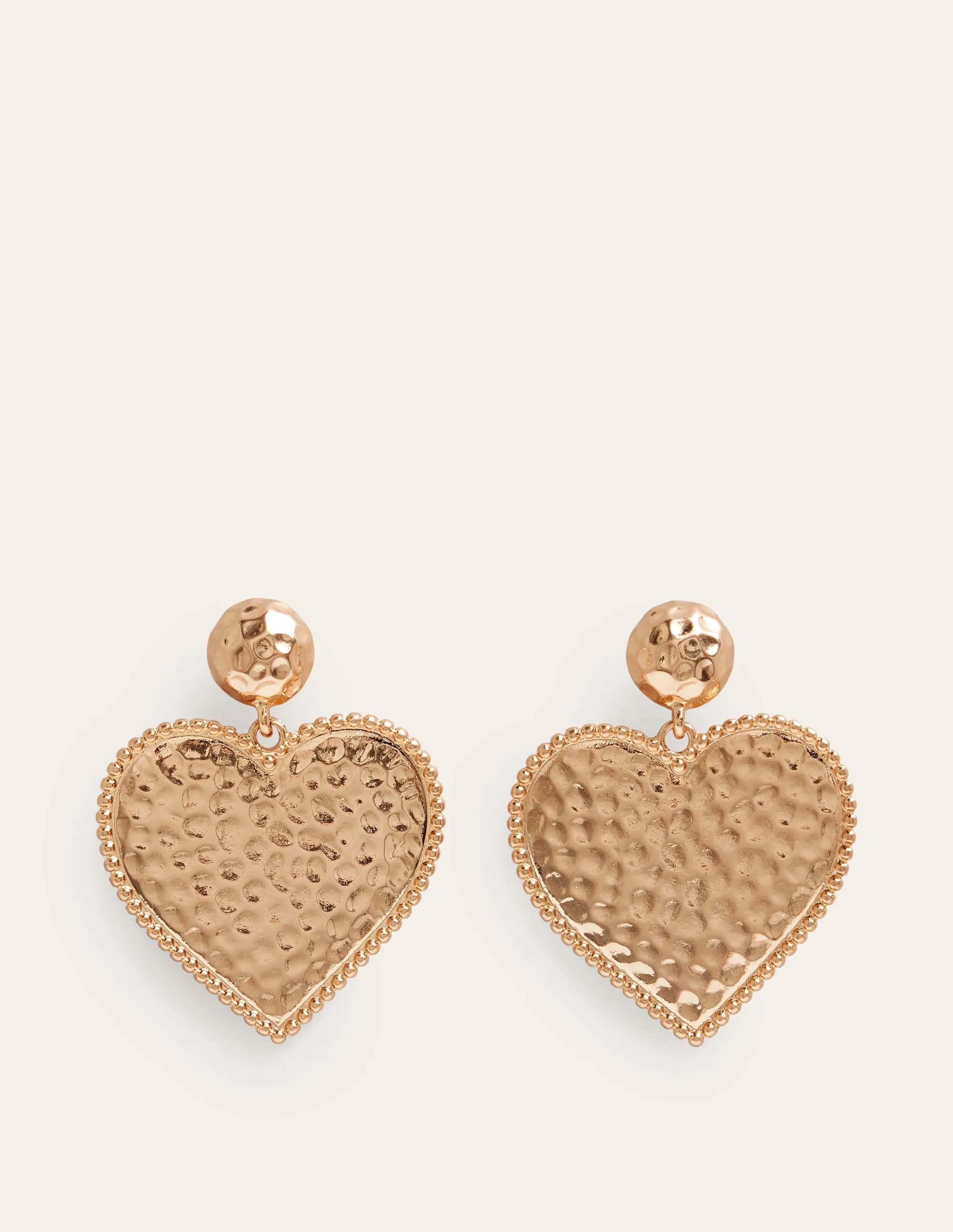 Heart Statement Earrings-Gold