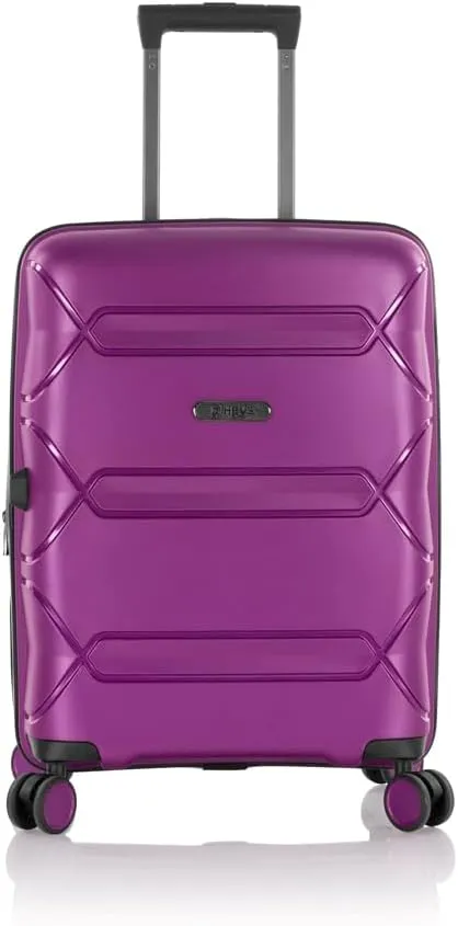 Heys Milos Durable and lightweight luggage, made with Duraflex impact-resistant material, TSA Combination Lock, Dual Spinner Wheels, and Expandable, Plum, 21-Inch Carry-On