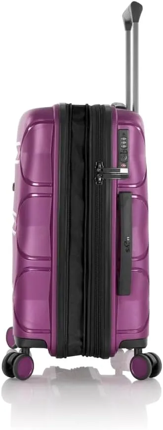 Heys Milos Durable and lightweight luggage, made with Duraflex impact-resistant material, TSA Combination Lock, Dual Spinner Wheels, and Expandable, Plum, 21-Inch Carry-On