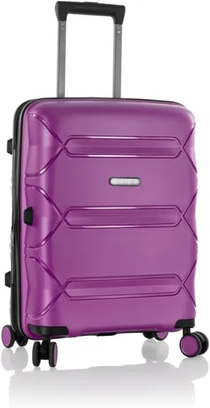 Heys Milos Durable and lightweight luggage, made with Duraflex impact-resistant material, TSA Combination Lock, Dual Spinner Wheels, and Expandable, Plum, 21-Inch Carry-On