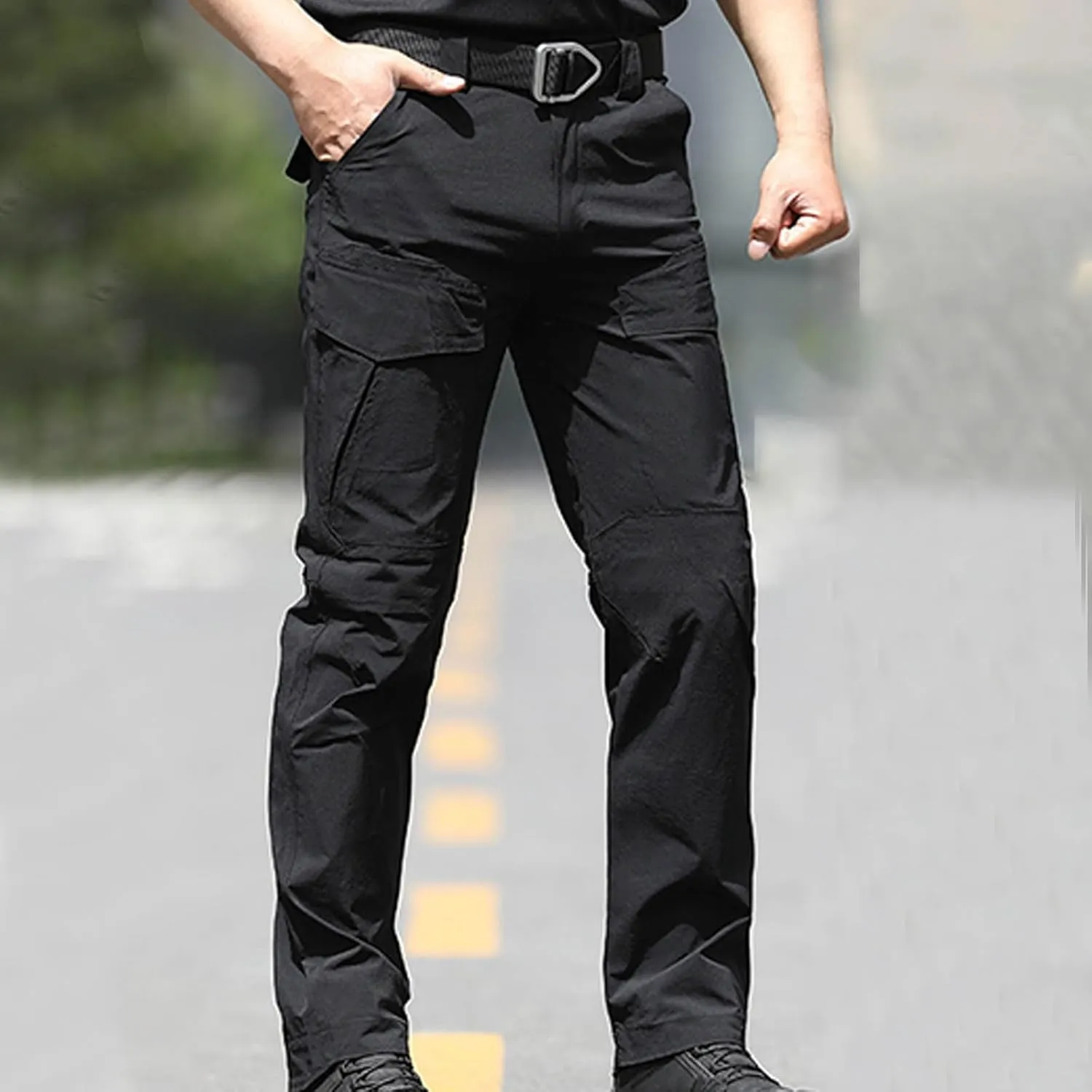 Hiking Pants Men Tactical Pants Casual Straight Leg Pants Stretch Cargo Pants Outdoor Lightweight Work Trousers