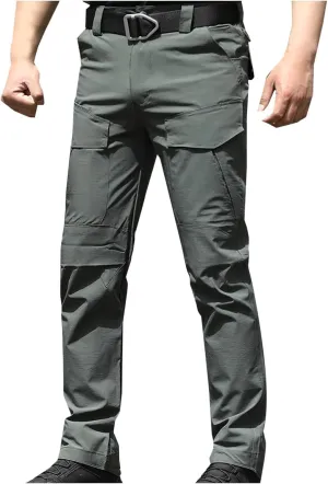 Hiking Pants Men Tactical Pants Casual Straight Leg Pants Stretch Cargo Pants Outdoor Lightweight Work Trousers