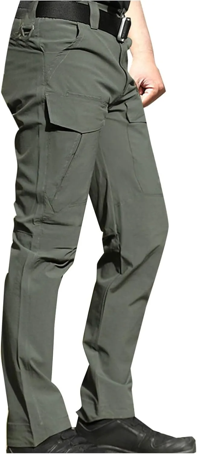 Hiking Pants Men Tactical Pants Casual Straight Leg Pants Stretch Cargo Pants Outdoor Lightweight Work Trousers