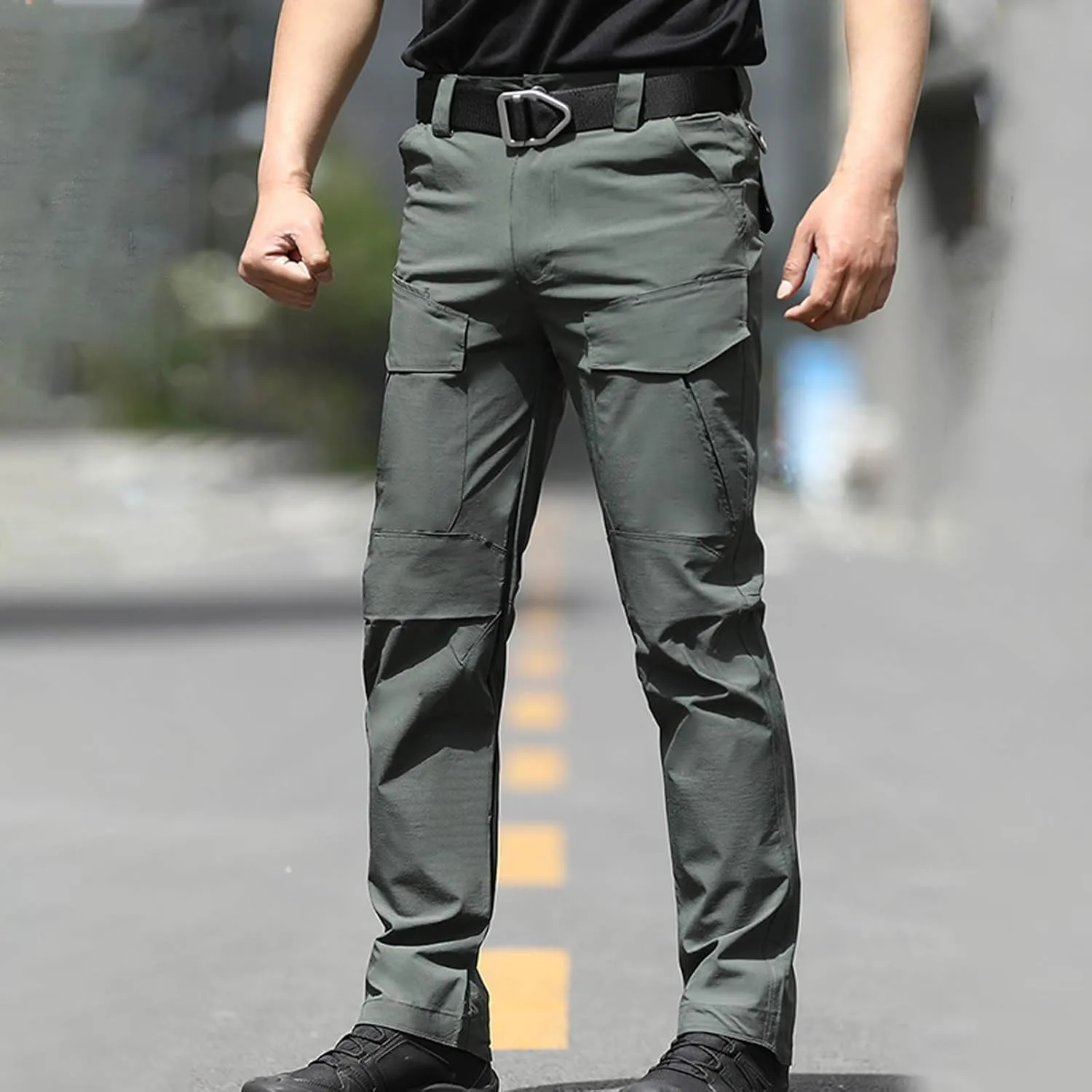 Hiking Pants Men Tactical Pants Casual Straight Leg Pants Stretch Cargo Pants Outdoor Lightweight Work Trousers