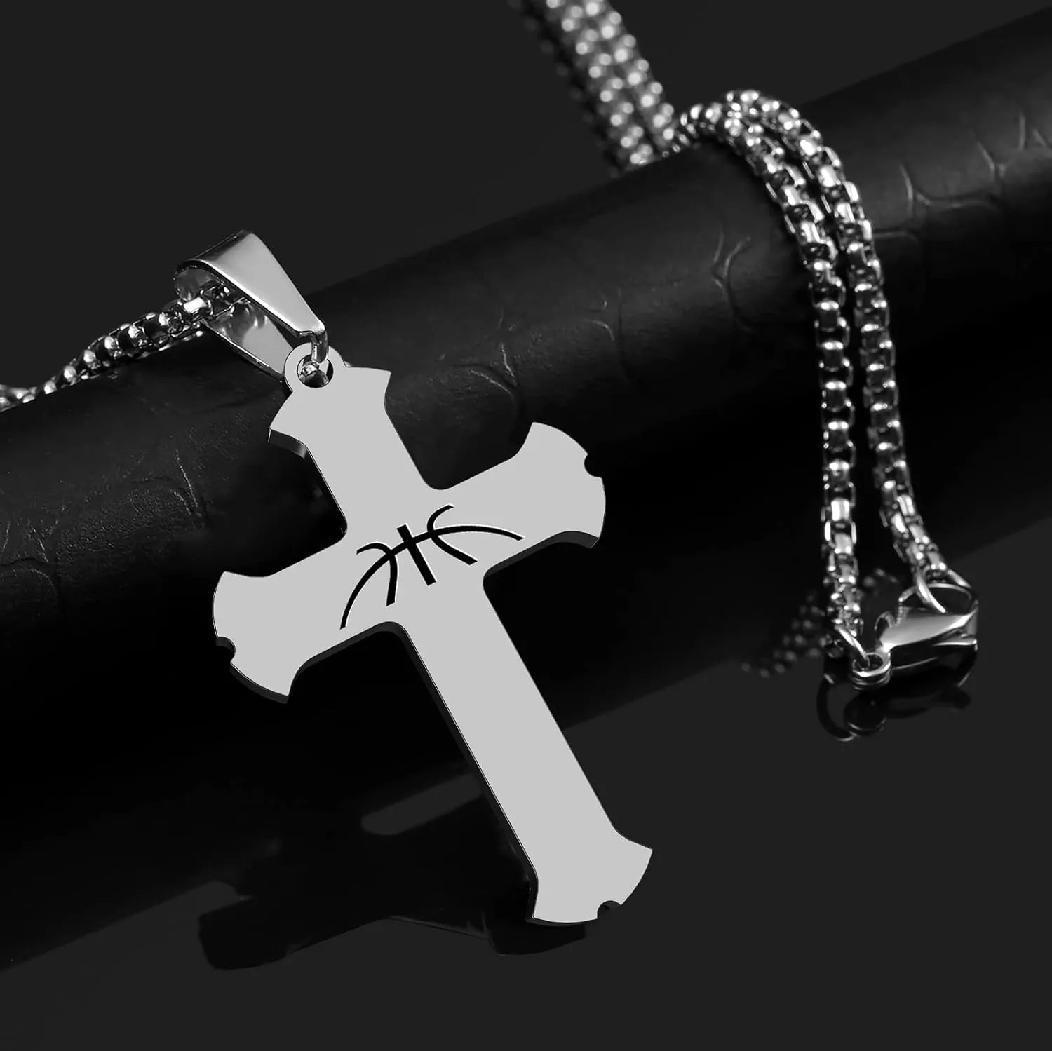 HOFOYA Cross Pendant Necklace With Inspiring Bible Quote from Phil 4:13 Soccer Baseball Basketball Football Volleyball Necklace Jewelry Gift for Men Teen Boys Girls.