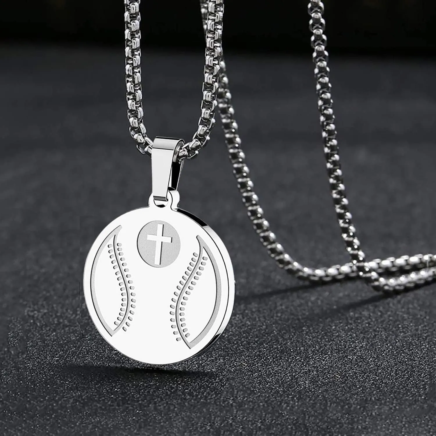 HOFOYA Sports Athletes Necklace with Inspiring Bible Quote from Phil 4:13 Baseball Basketball Football Soccer Volleyball Pendant Jewelry Gift for Men Teen boys girls,Christ Baptist gifts.