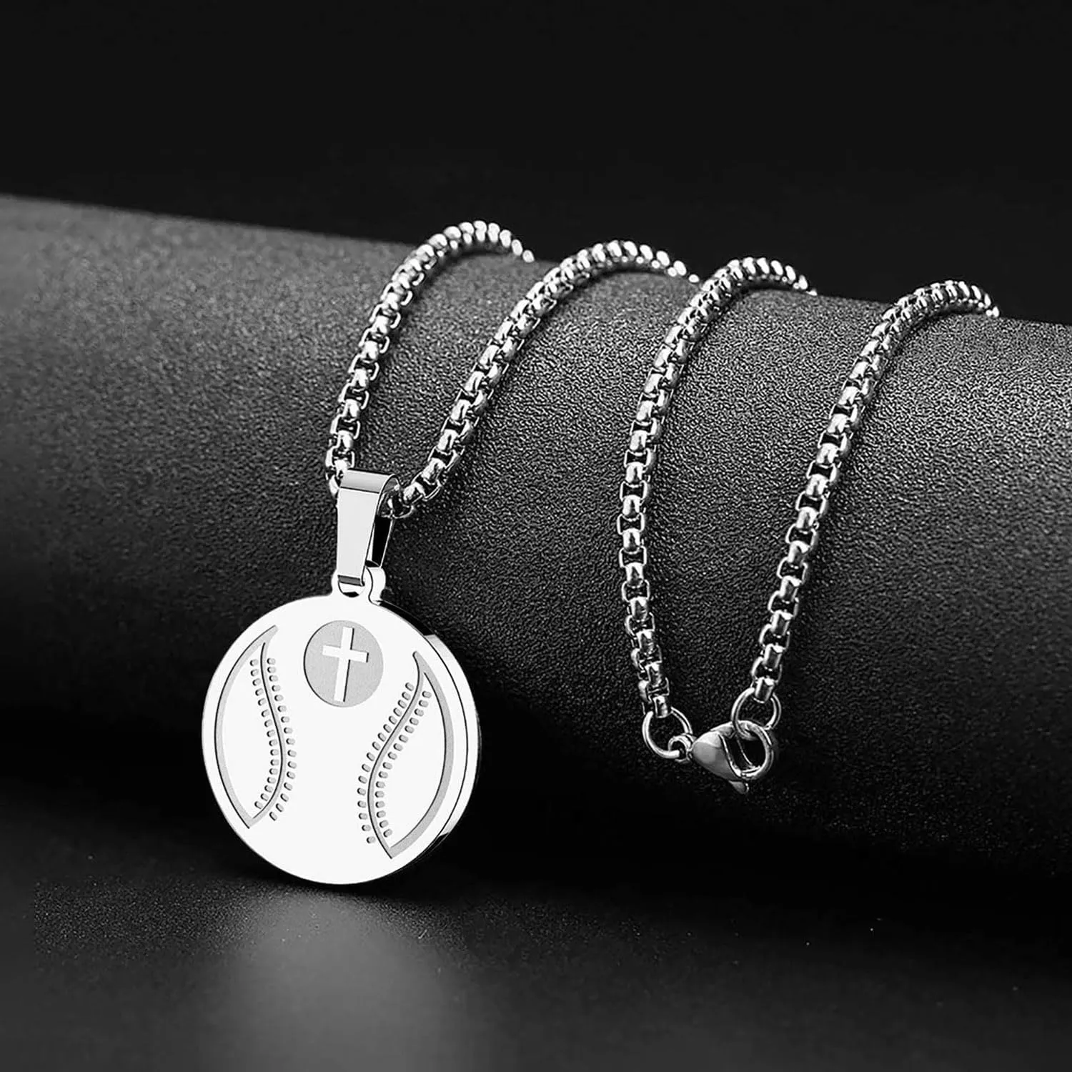 HOFOYA Sports Athletes Necklace with Inspiring Bible Quote from Phil 4:13 Baseball Basketball Football Soccer Volleyball Pendant Jewelry Gift for Men Teen boys girls,Christ Baptist gifts.