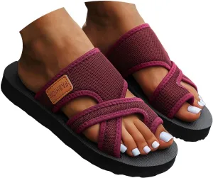 Hollow Mesh Slide Sandals for Women 2025 Orthopedic Sandals Arch Support Fashion Beach Shoes Casual Split Toe Slipper