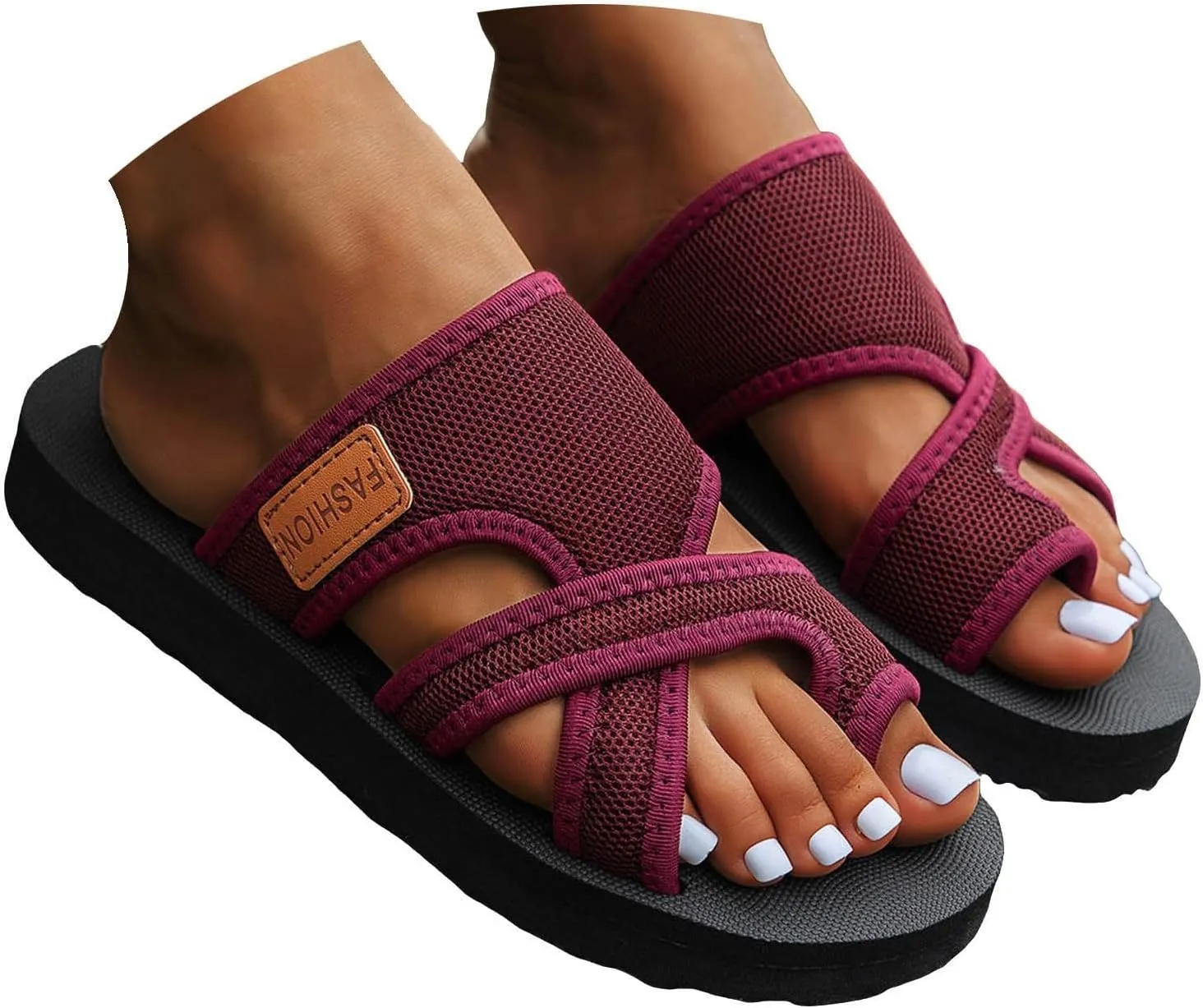 Hollow Mesh Slide Sandals for Women 2025 Orthopedic Sandals Arch Support Fashion Beach Shoes Casual Split Toe Slipper