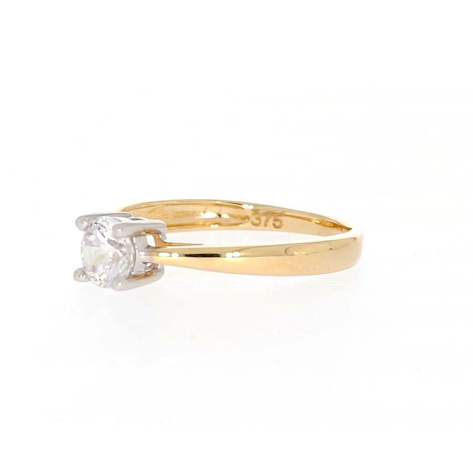 HUSH 9ct Two Tone Gold Round Brilliant Cut with 1/2 CARAT of Diamond Simulants Ring