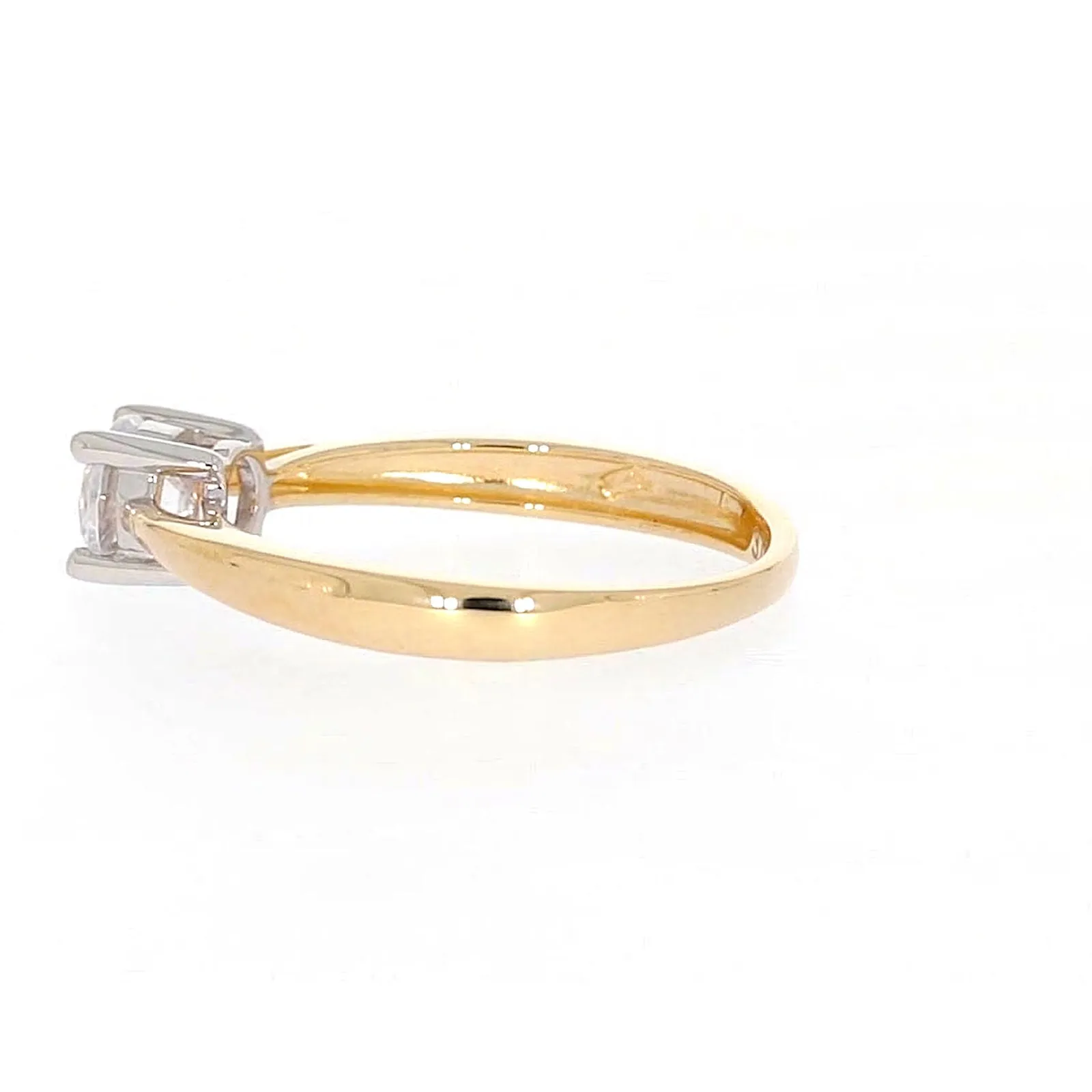 HUSH 9ct Two Tone Gold Round Brilliant Cut with 1/2 CARAT of Diamond Simulants Ring