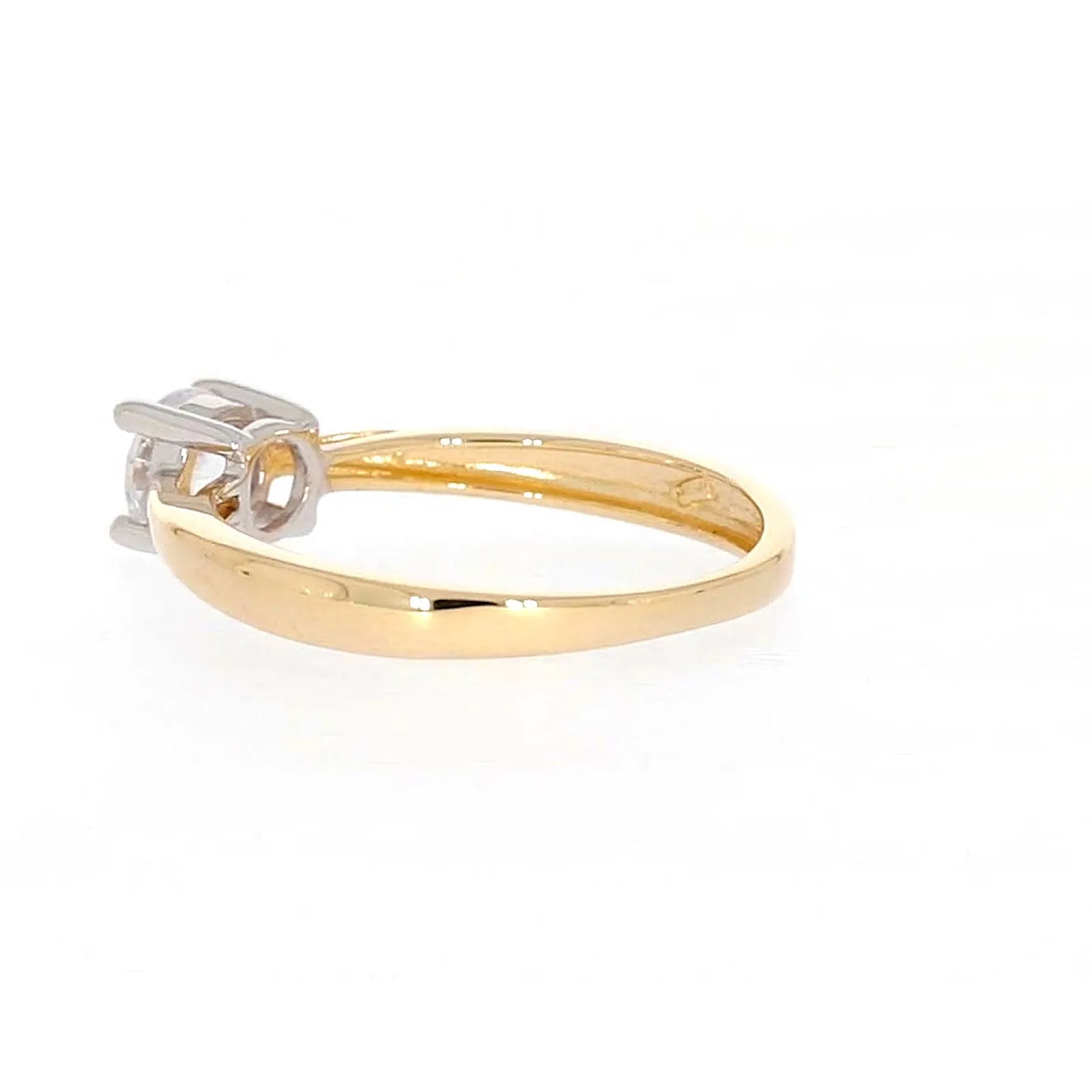 HUSH 9ct Two Tone Gold Round Brilliant Cut with 1/2 CARAT of Diamond Simulants Ring