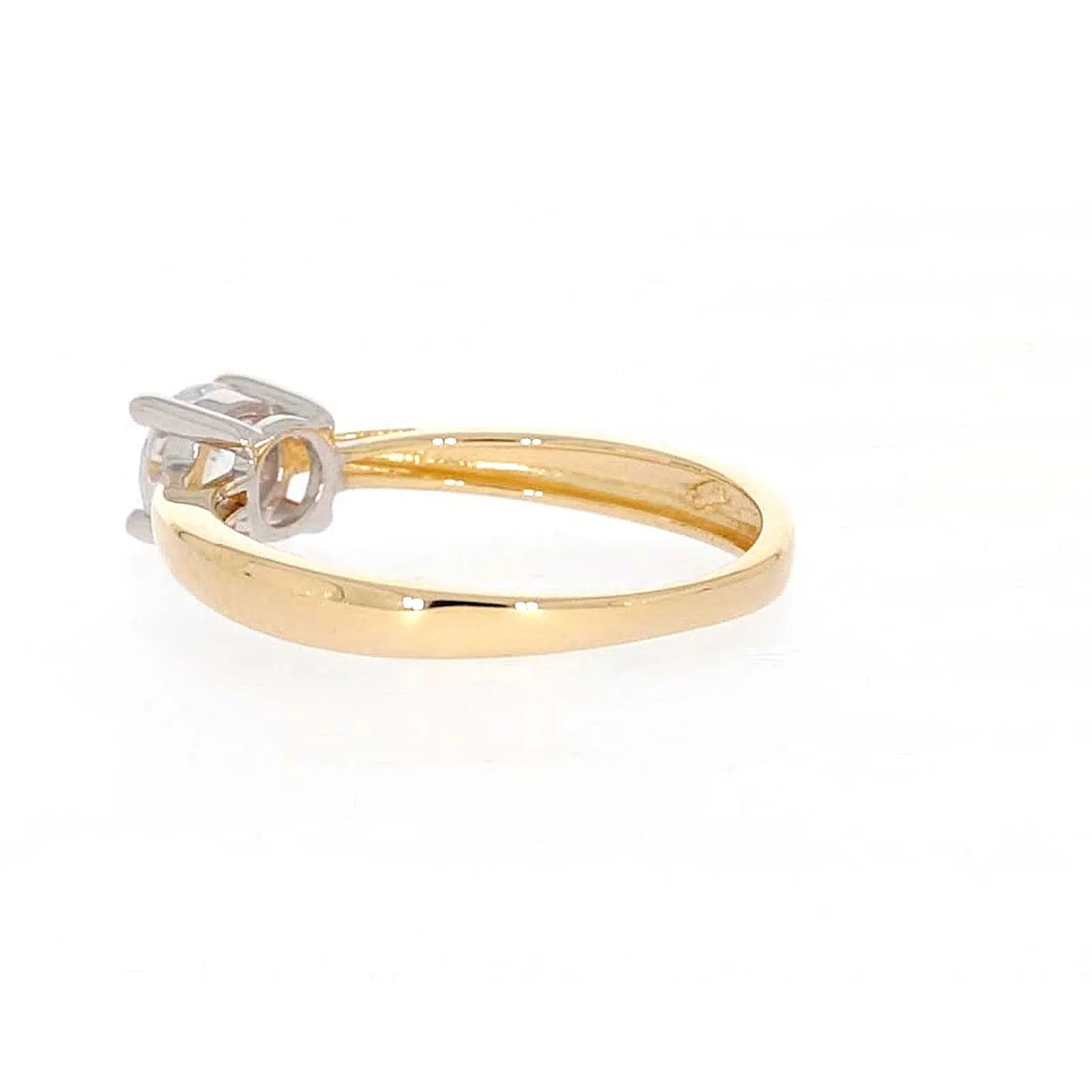 HUSH 9ct Two Tone Gold Round Brilliant Cut with 1/2 CARAT of Diamond Simulants Ring