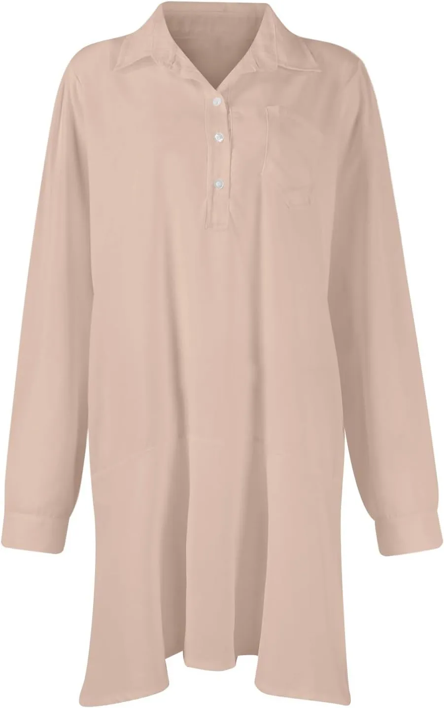 HXHYQKP Shirt Dresses for Women Long Sleeve Button Down Shirt Dress Ruffle Flowy Casual Tunic Shift Mini Dresses