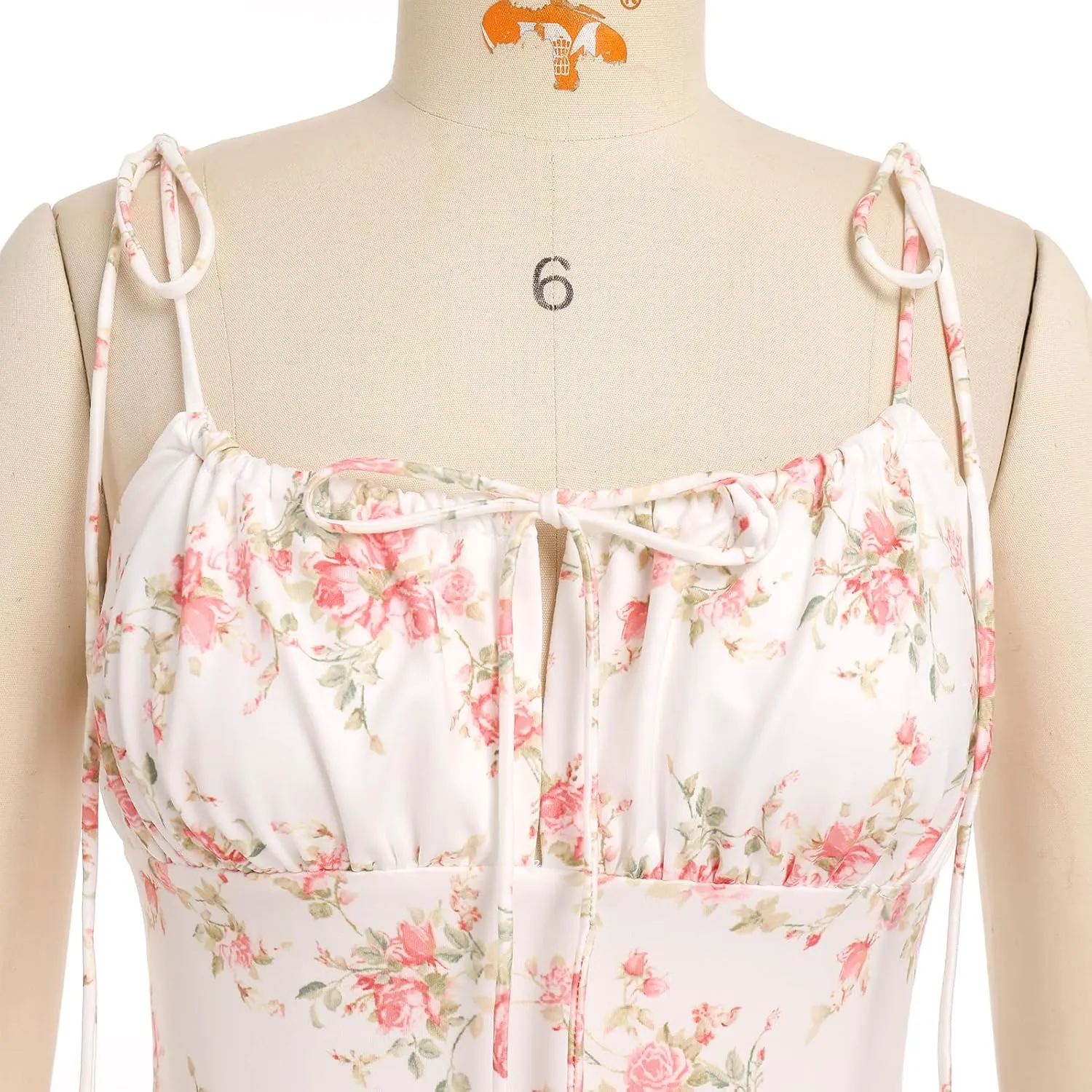 IDOPIP Women Summer Floral Bodycon Maxi Dress Boho Spaghetti Straps Backless Sundress Casual Classy Wedding Guest Dress 2024