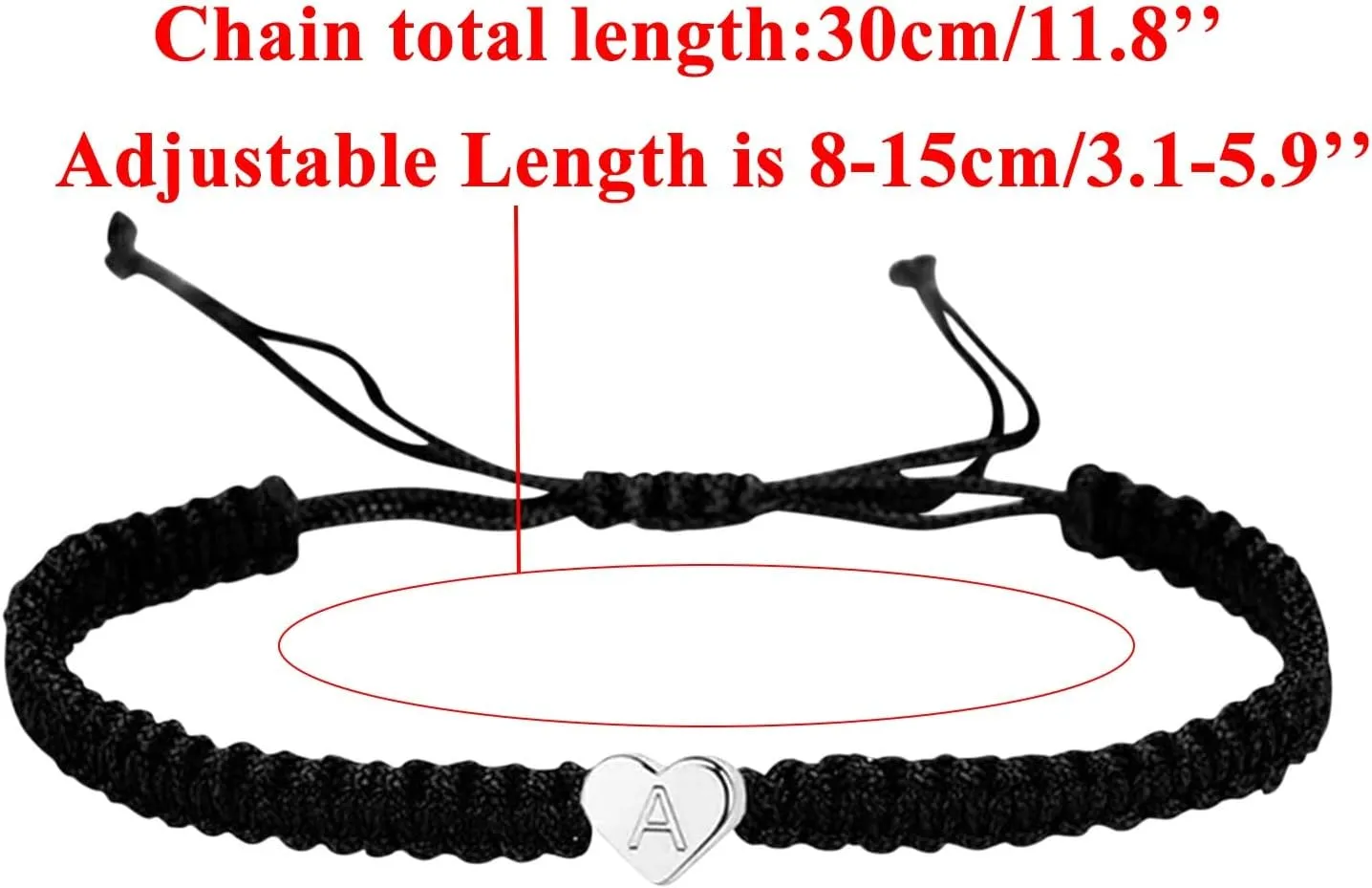 Initial Bracelet Heart Woven Bracelet Letter Bracelet Dainty Charm Bracelets for Women Men Minimalist Jewelry Matching Couple Bracelets Gifts